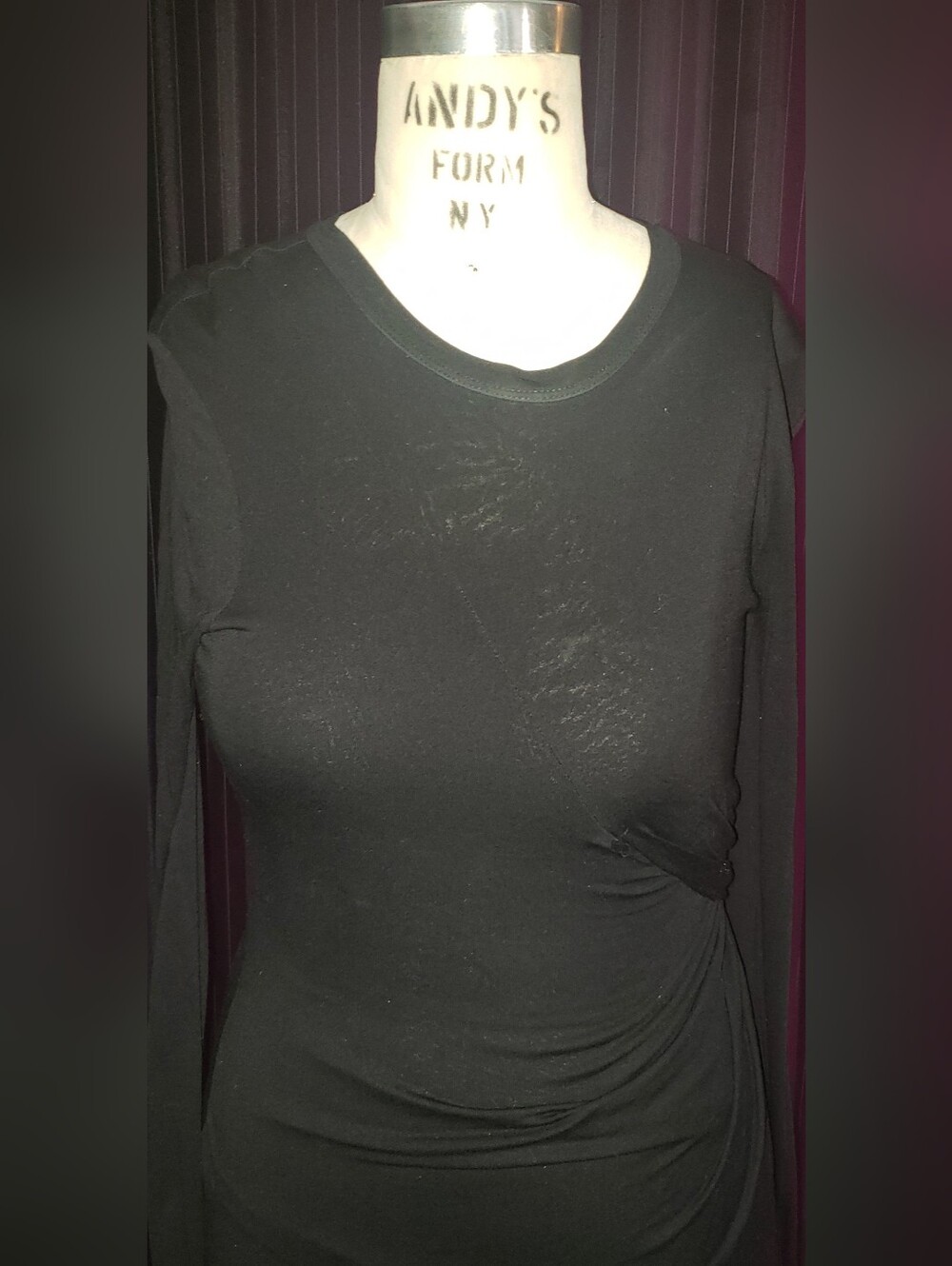 NWT ALC 100% Viscose Super Fitted High Solit Ruching Semi Sheer Maxi Dress XS